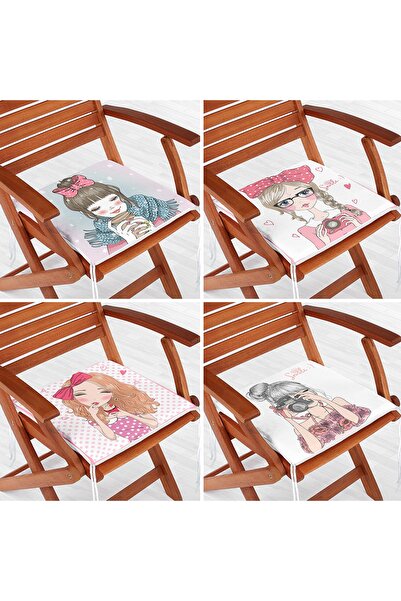 Realhomes Набір з 4 милих поп-арт накидок на стільці з блискавкою для дівчаток