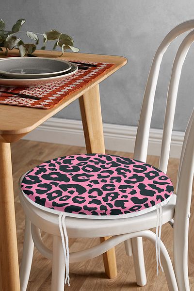 Realhomes Digital Printed Modern Round Zippered Chair Cushion with Geometric Patterns on Colorful Floor