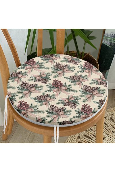 Realhomes Digital Printed Modern Round Zippered Chair Cushion with Special Design Cone Design