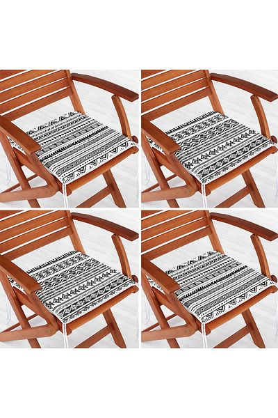 Realhomes Set of 4 Special Design Scandinavian Drawing Digital Printed Modern Zippered Chair Cushions