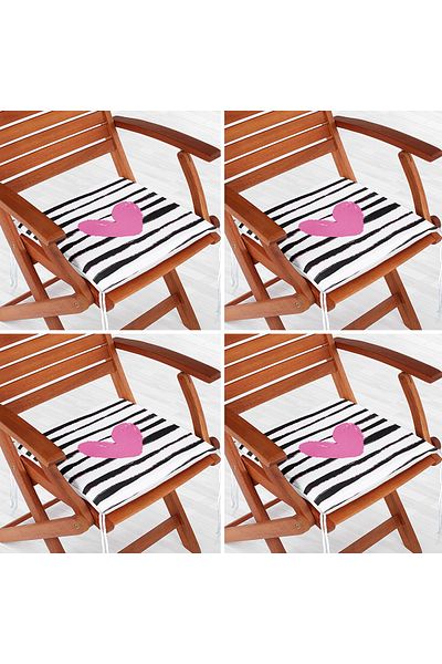 Realhomes 4-Piece Valentine's Day Concept Special Design Modern Combination Zippered Chair Cushion Set