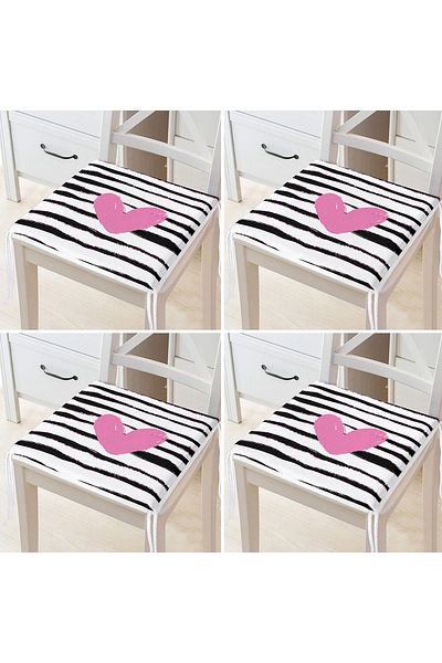 Realhomes 4-Piece Valentine's Day Concept Special Design Modern Combination Zippered Chair Cushion Set