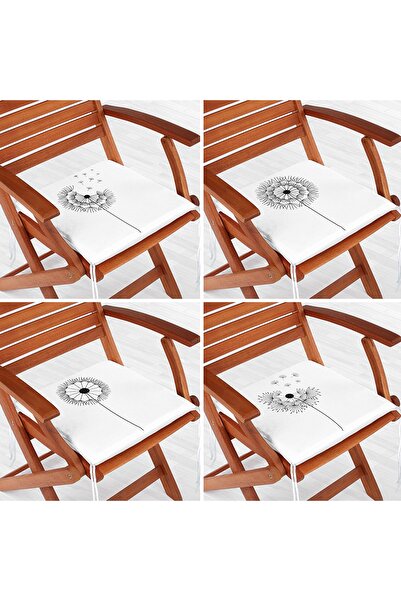 Realhomes Set de perne de scaun modern, cu fermoar, 4 piese, cu model de flor...