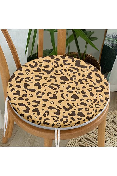 Realhomes Digital Printed Modern Round Zippered Chair Cushion with Geometric Patterns on Colorful Floor