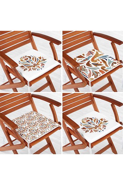Realhomes 4-Piece Minimal Design Modern Zippered Chair Cushion Set