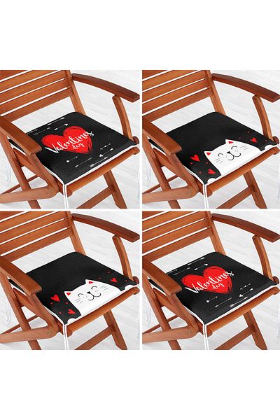 Realhomes 4-Piece Valentine's Day Concept Special Design Modern Combination Zippered Chair Cushion Set
