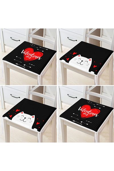 Realhomes 4-Piece Valentine's Day Concept Special Design Modern Combination Zippered Chair Cushion Set