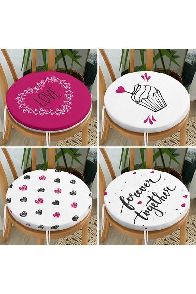 Realhomes Набір з 4-х сучасних дизайнерських подушок для стільців з круглими ...