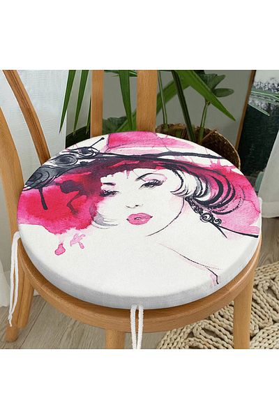 Realhomes Watercolor Special Design Fashion Women Digital Printed Round Zippered Chair Cushion