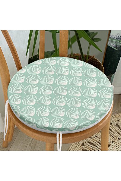 Realhomes Сучасна кругла подушка для стільця з цифровим принтом у вигляді мор...