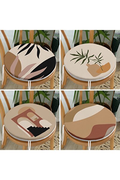 Realhomes Set de perne pentru scaune rotunde cu fermoar, 4 piese, cu design moale, imprimat digital