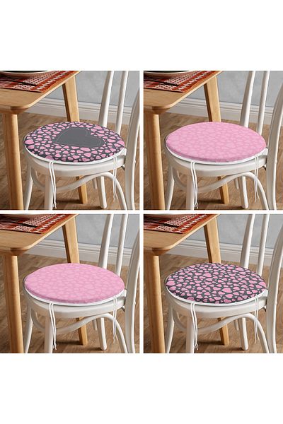 Realhomes 4-Piece Valentine's Day Concept Special Design Modern Combination Round Zipper Chair Cushion Set