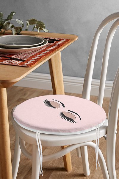 Realhomes Modern Eyelash Digital Printed Round Zippered Chair Cushion