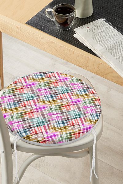 Realhomes Spring Special Design Digital Printed Modern Round Zippered Chair Cushion