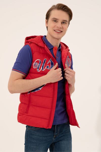 U.S. Polo Assn. Κόκκινο ανδρικό γιλέκο