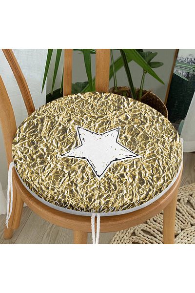 Realhomes White Star Pattern - Digital Printed Modern Chair Cushion