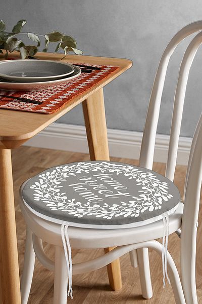 Realhomes Home Sweet Home Digital Printed Round Zippered Chair Cushion