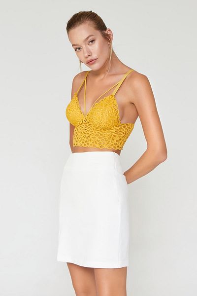 Donna Liberta طقم حمالة صدر Liona Lacy Mustard Bralet 1 319t