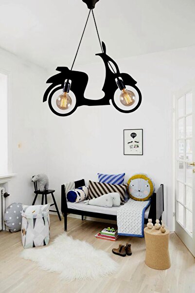 UTKU TASARIM Scooter Motor Bisiklet Avize Sarkıt Modern Rustik Dekoratif Lamba