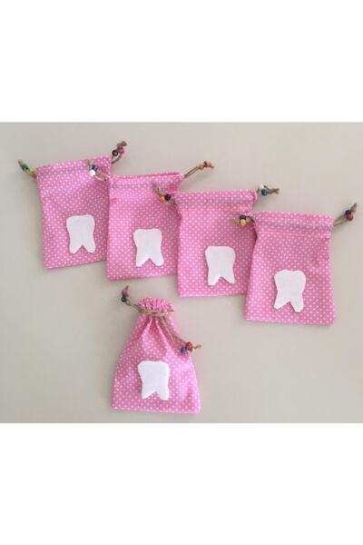 AdaEsintisi 10 Adet Bebek Diş Buğdayı Için Pembe Puantiyeli Kese