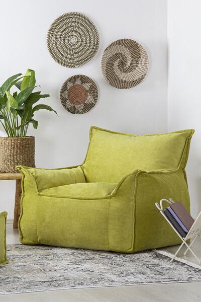 Homedius Notre Kadife Tek Kişilik Koltuk-yağ Yeşili