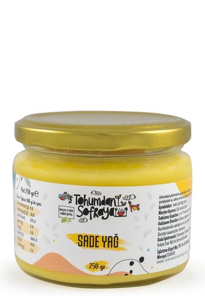 tohumdan sofraya Kazdağları'ndan 250 Gr Sade Yağ Ghee -Laktozsuz Kazeinsiz -Saf Yağ/ Sadeyağ