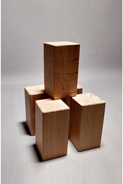 UTKU TASARIM Ahşap Küp 5cm 5 Adet Jenga Doğal Ahşap Denge Oyunu Kayın Ağacından