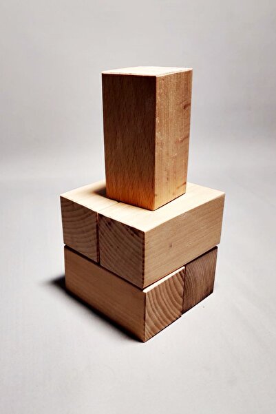 UTKU TASARIM Ahşap Küp 5cm 5 Adet Jenga Doğal Ahşap Denge Oyunu Kayın Ağacından