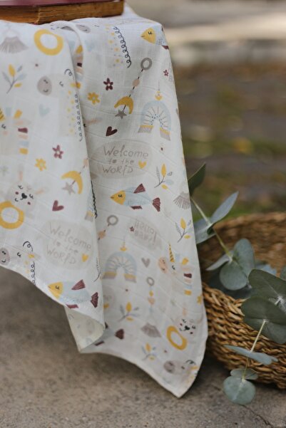 Mujo Baby&Kids بطانية موسلين طبقة مزدوجة 115*115 - 50% بامبو عضوي 50% قطن - م...