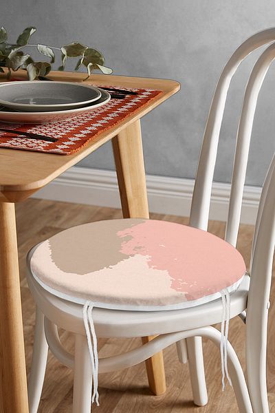Realhomes Abstract Tarazda Pastel Colored Digital Printed Special Colored Round Zippered Chair Cushion