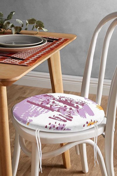 Realhomes Abstract Tarazda Pastel Colored Digital Printed Special Colored Round Zippered Chair Cushion