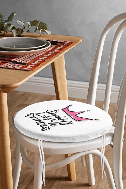 Realhomes Кругла подушка для стільця з цифровим принтом у вигляді рожевої кор...