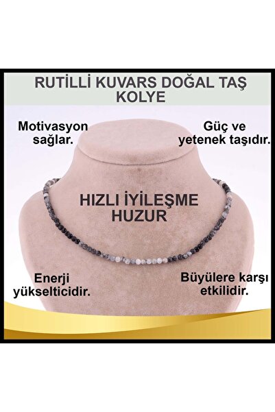 OSMANLI DEĞERLİ TAŞ Sertifikalı Rutilli Kuvars Doğal Taş Kolye 3 Mm - M406