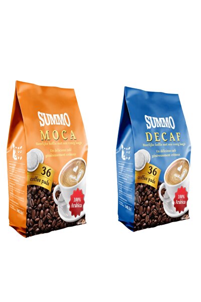 SUMMO Senseo 1 Adet Moca Ve 1 Adet Decaf 72'li Avantaj Paketi 36x2 Paket Pad ...
