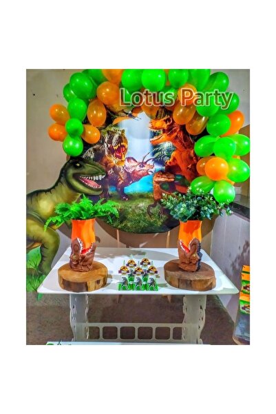 LOTUS PARTY 50 komada - Set lančića za balone sa temom dinosaura (narandžasto...