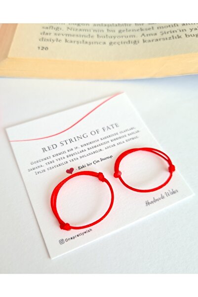 ONEPRETTYWISH Red String Of Fate Çift Yüzük