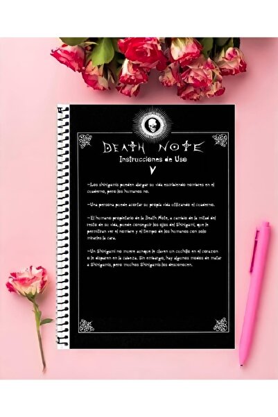 Genel Markalar Death Note Defter 1 Adet Özel Tasarım A4 Boyutu 21*29 Cm Telli Kareli Büyük Boy Defter