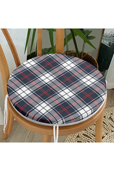 Realhomes Сучасна кругла подушка для стільця з цифровим принтом у вигляді кол...