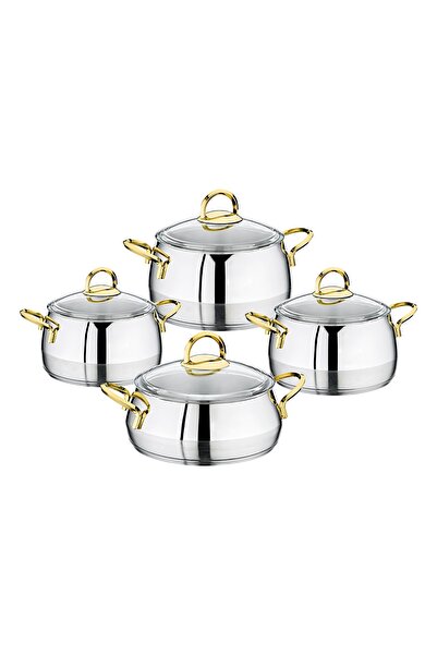 O M S Collection 1100-g - 8 Parça, Paslanmaz Çelik, Indüksiyon Uyumlu, Silind...