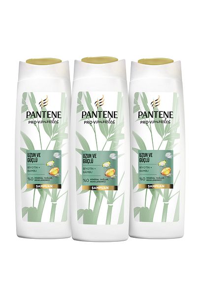 Pantene 400 ml x 3 Pieces Long and Strong Bamboo and Biotin Shampoo