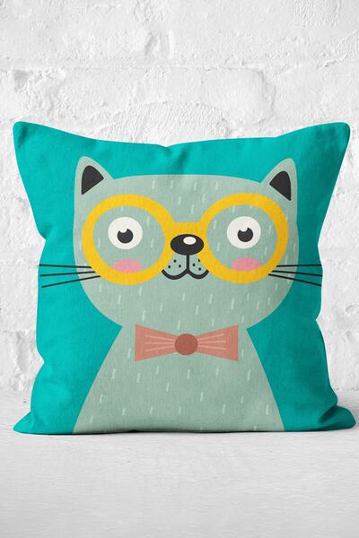 Nish & Royal Colorful Cat Digital Printed Modern Pillow Cushion Cover