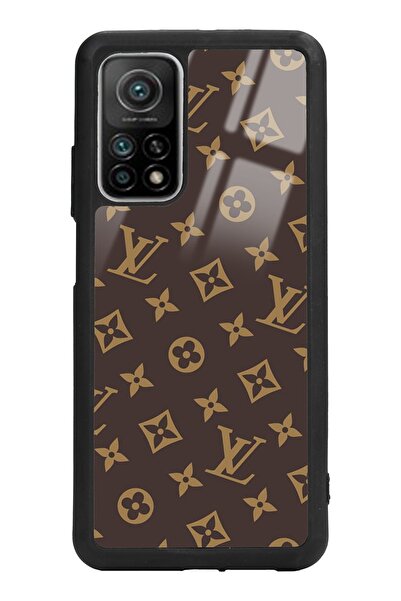 Spoyi Xiaomi Mi 10t Kahverengi Lv Tasarımlı Glossy Telefon Kılıfı