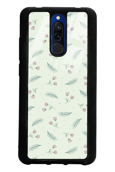 Spoyi حافظة هاتف لامعة بتصميم أوراق شجر خضراء لهاتف Xiaomi Redmi 8 - 8a