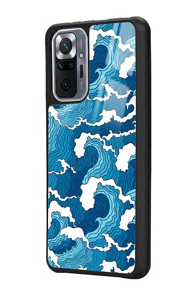 Spoyi حافظة هاتف لامعة لهاتف Xiaomi Redmi Note 10 Pro - Max Blue Wave