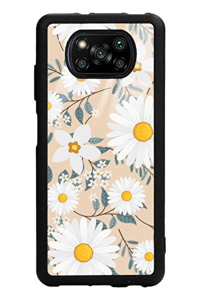 Spoyi Xiaomi Poco X3 Büyük Papatya Tasarımlı Glossy Telefon Kılıfı