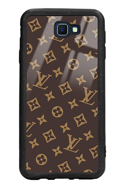 Spoyi Samsung J7 Prime Kahverengi Lv Tasarımlı Glossy Telefon Kılıfı
