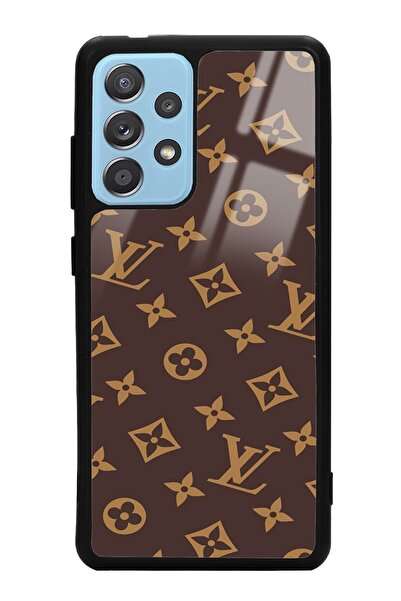 Spoyi Samsung A52 Kahverengi Lv Tasarımlı Glossy Telefon Kılıfı