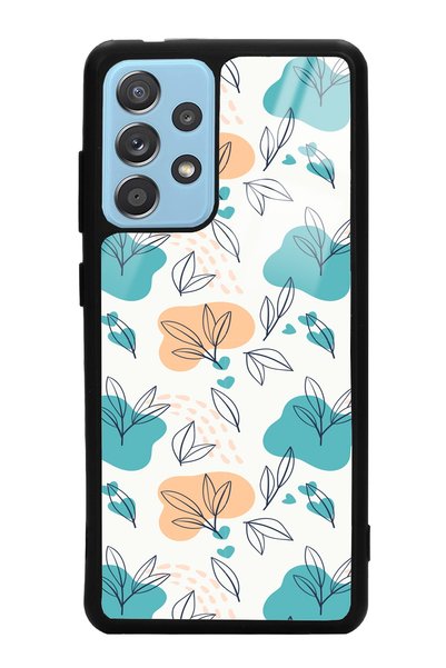 Spoyi Samsung A72 Glossy Phone Case with Tiny Leaves Design