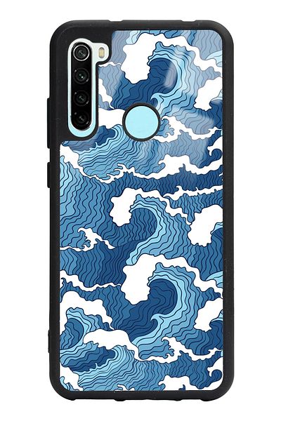 Spoyi حافظة هاتف لامعة بتصميم موجة زرقاء لهاتف Xiaomi Redmi Note 8