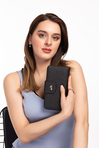 Gondol Portofel de mână Hmx de lux și elegant de dimensiuni mari Hmx.370 - text negru